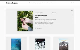 Another Escape homepage website preview