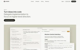 Cursor homepage website preview