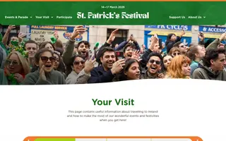St. Patrick's Festival homepage website preview
