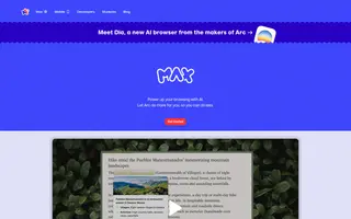 Arc Search homepage website preview