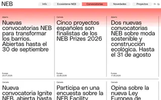 Nueva Bauhaus Europea homepage website preview