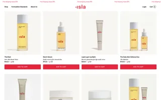 Isla homepage website preview