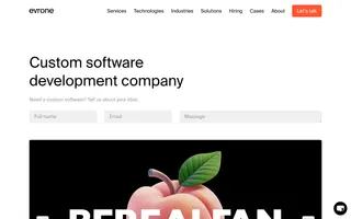 Evrone homepage website preview