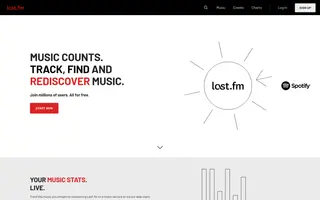 Last.fm homepage website preview