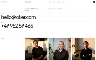 Studio Oker homepage website preview