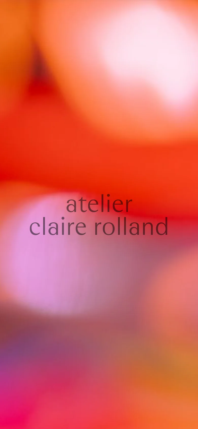 The mobile version maintains the abstract, colorful gradient hero image with centered text at the top. The project grid transitions from a multi-column layout to a single-column vertical stack, where each project's image and colorful text block are displayed prominently one after another.