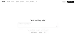 Open AI homepage website preview