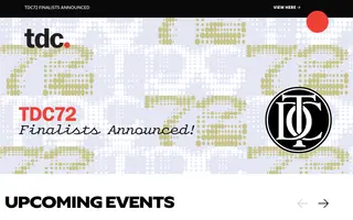 The Type Directors Club homepage website preview