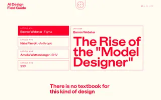 AI Design Field Guide homepage website preview