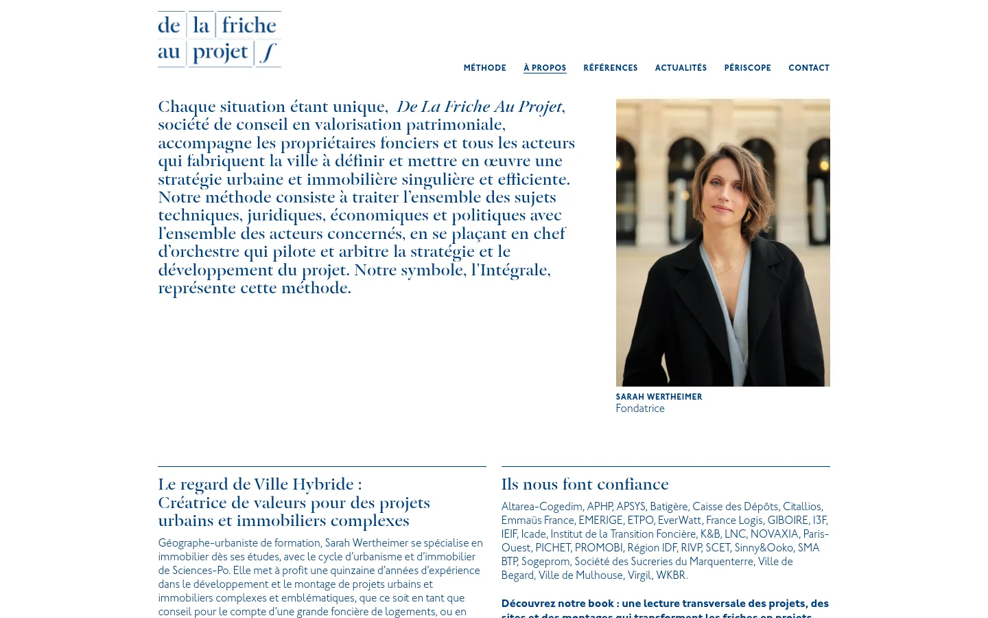 De la Friche au Projet About Us desktop website screenshot