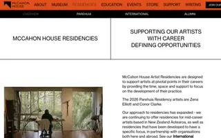 McCahon House homepage website preview