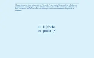 De la Friche au Projet homepage website preview