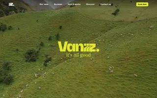 Vanzzz homepage website preview