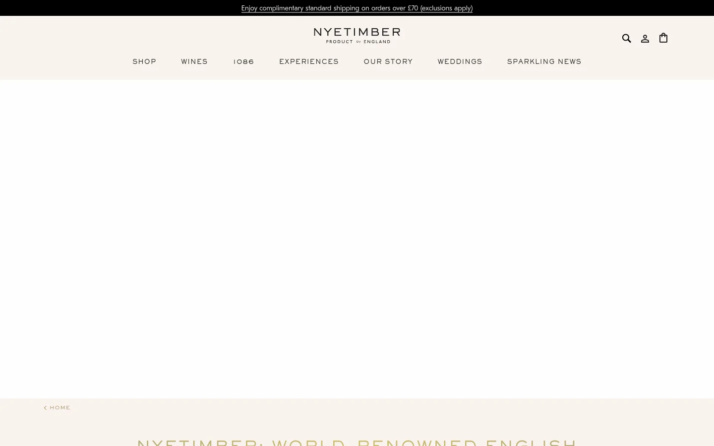 Nyetimber About Us desktop website screenshot