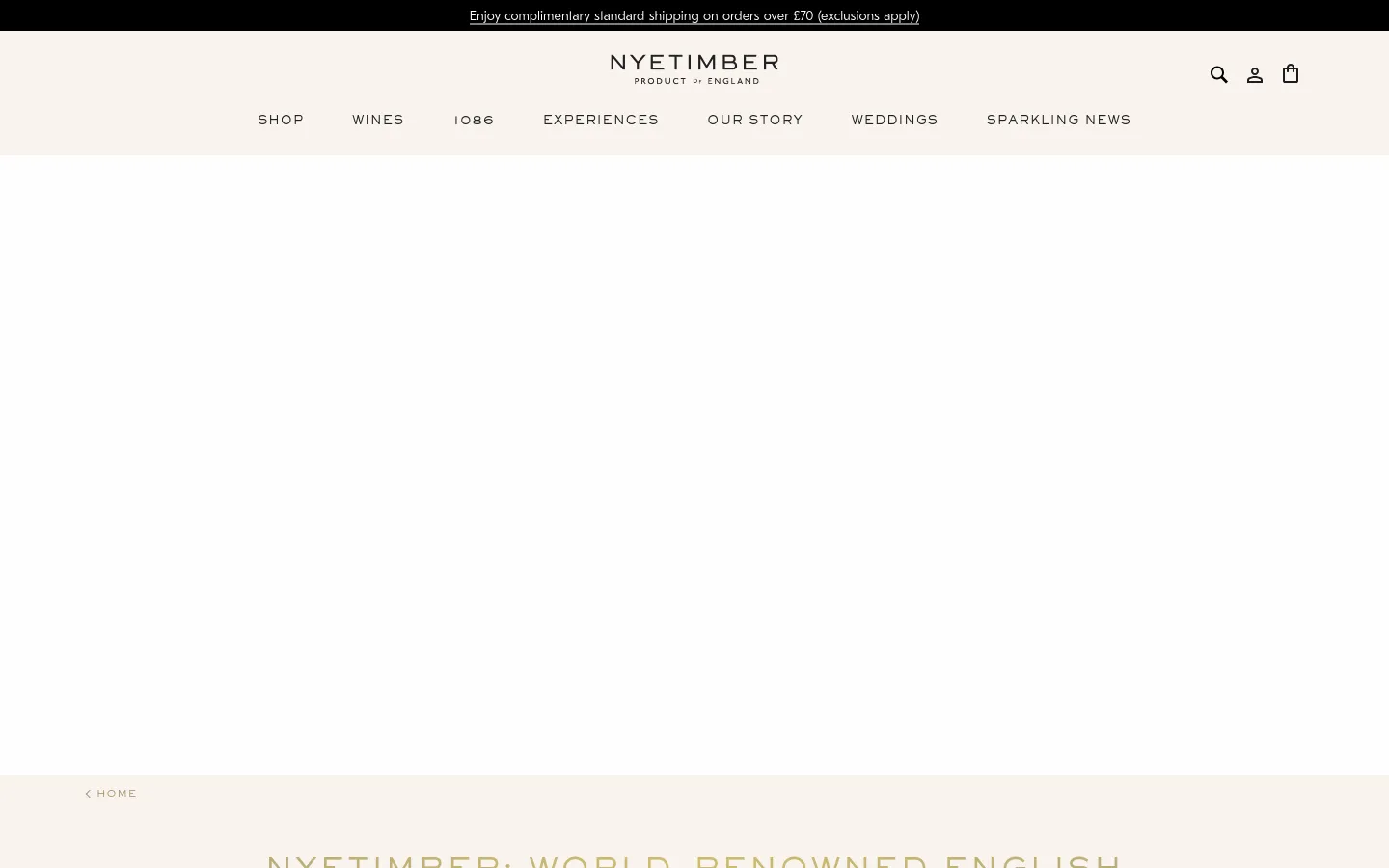 Nyetimber About Us desktop website screenshot