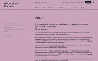 Abbotsford Convent homepage website preview