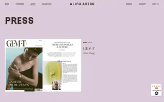 Alina Abegg homepage website preview