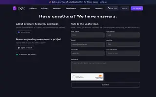 Logto homepage website preview