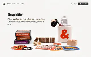 SimpleBits homepage website preview