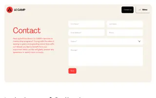 Le Camp homepage website preview