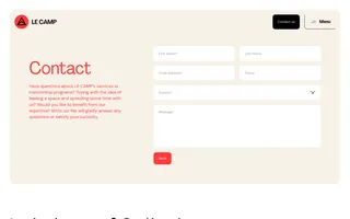 Le Camp homepage website preview