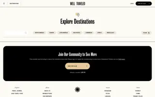 Well Traveled homepage website preview