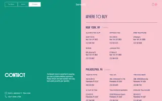 Bennett Tea homepage website preview