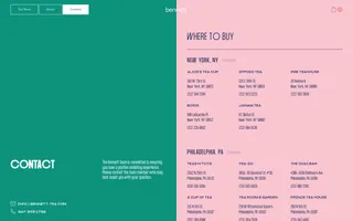 Bennett Tea homepage website preview