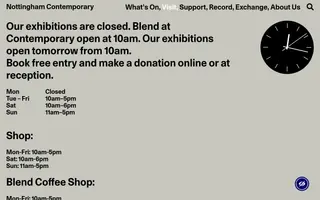 Nottingham Contemporary homepage website preview