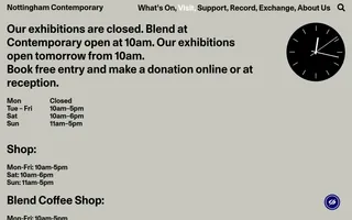 Nottingham Contemporary homepage website preview