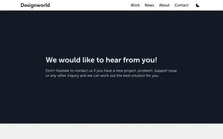 Designworld homepage website preview