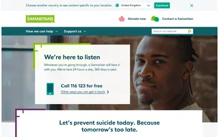 Samaritans homepage website preview
