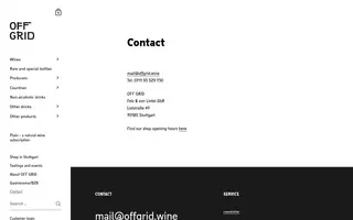 OFF GRID homepage website preview
