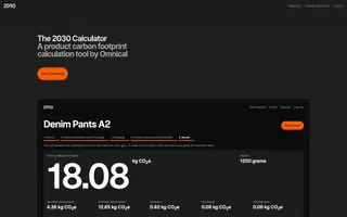 The 2030 Calculator homepage website preview