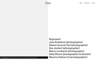 Error Management homepage website preview