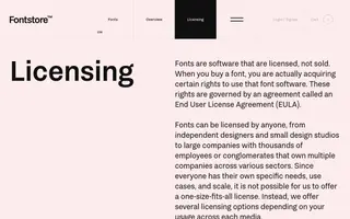 Fontstore homepage website preview