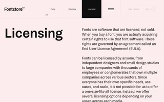 Fontstore homepage website preview