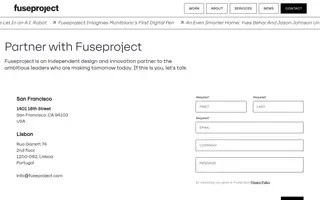 Fuseproject homepage website preview