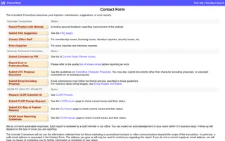 Unicode homepage website preview