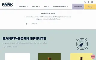 Park Distillery homepage website preview