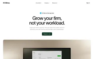 Mimo homepage website preview