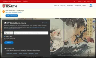 UW Digital Collections homepage website preview