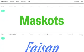 ECAL Typefaces homepage website preview