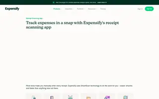 Expensify homepage website preview