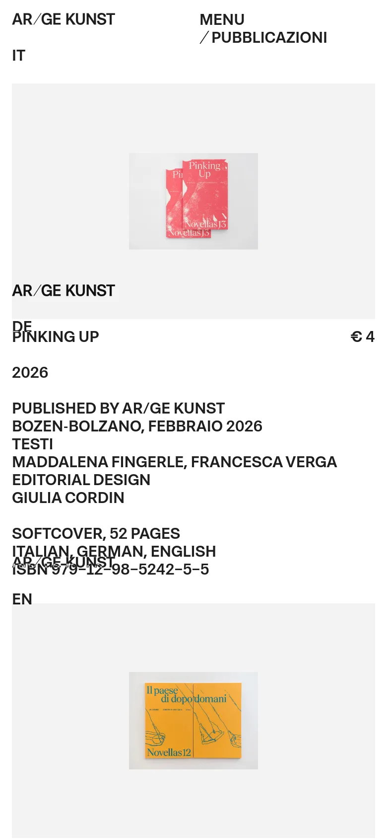 The mobile version simplifies the layout into a single-column vertical scroll. The navigation menu is condensed, and the book entries are stacked vertically, showing the cover image followed by the title, price, and publication details in a clear, readable list format.
