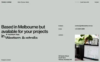 Telha Clarke homepage website preview