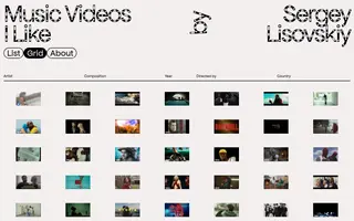 Music Videos I Like homepage website preview