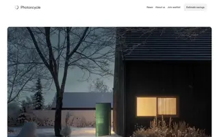 Photoncycle homepage website preview