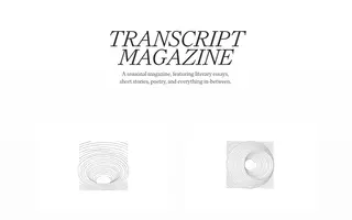 Transcript Magazine homepage website preview