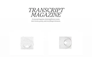Transcript Magazine homepage website preview